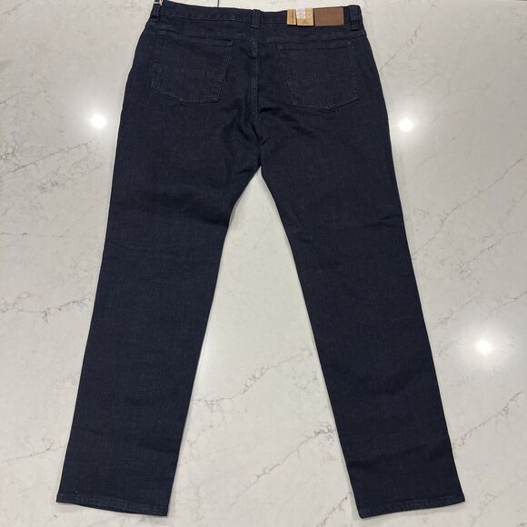 Prana Jeans Mens 38x32 Blue Dark Rinse Hillgard Tapered Leg Slim Fit Organic - Picture 2 of 13